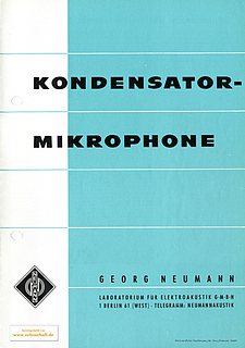 Neumann Katalog Mikrofone 1963 deutsch