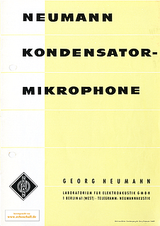 Neumann Katalog Mikrofone 1965 deutsch