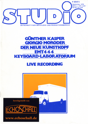 [Translate to Englisch:] Heft 09-Günther_Kasper-Giorgio_Moroder-EMT_444-Live_Recording