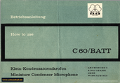 AKG Manual C60 Mikrofon 1964 deutsch english