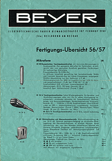 Beyer Fertigungs-Übersicht 56-57 1956 deutsch