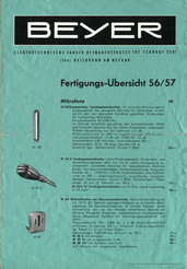 Beyer Fertigungs-Übersicht 56-57 1956 deutsch