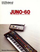 Roland Prospekt Juno-60 Synthesizer 1982 deutsch