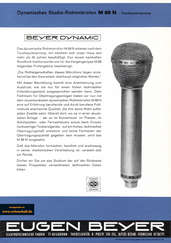 Beyer Dynamic Prospekt M88 Tauchspulenmikrofon deutsch