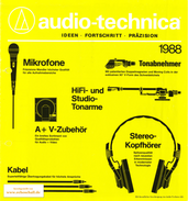 Audio Technica Katalog 1988 deutsch