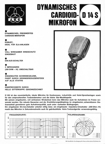 AKG Prospekt D14S Mikrofon deutsch 