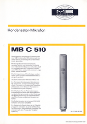 Mikrofonbau MB Elektronik Prospekt MBC510 Kondensatormikrofon deutsch