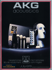 AKG Catalog Microphones Headphones Studio Equipment Cartridges 1978 english
