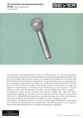 Beyer Prospekt M66 Tauchspulenmikrofon 1963 deutsch