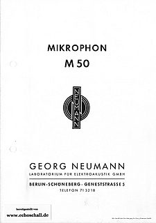 Neumann Prospekt M50 Mikrophon deutsch