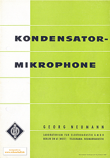 Neumann Katalog Mikrofone 1960 deutsch