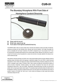 Sanken Brochure CUB-01 Boundary Microphone 2012 english