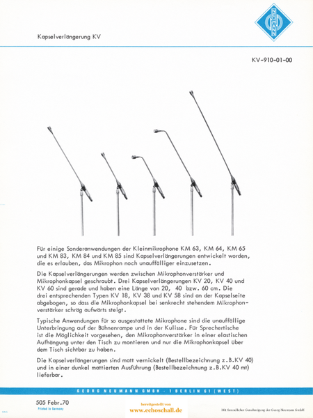 Neumann Prospekt KV Kapselverlängerung 1970 deutsch