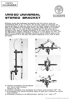 Schoeps Brochure UMS20 Stereo Bar 1979 english