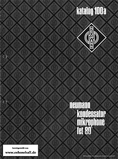 Neumann Katalog 100a Mikrofone 1979 deutsch