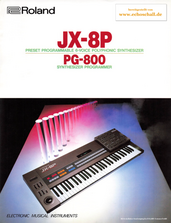 Roland Brochure JX-8P Synthesizer PG-800 Programmer 1985 english