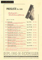Eckmiller Preisliste 1955 deutsch