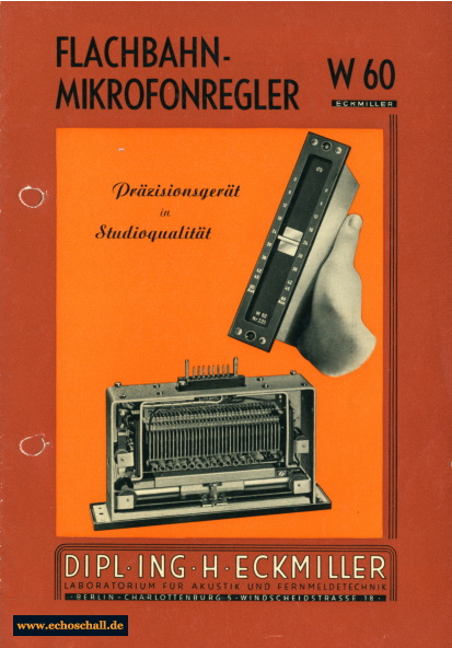 Eckmiller Prospekt W60 Flachbahn-Mikrofonregler deutsch