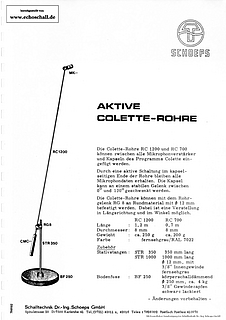 Schoeps RC1200 RC700 Aktive Colette-Rohre 1979 deutsch