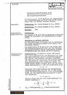 Neumann Gefell Typenblatt M95 Mikrofonkapsel 1965 deutsch