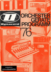 Dynacord Katalog Orchestergeräteprogramm 1976 deutsch