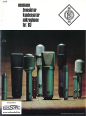 Neumann Katalog fet80 Mikrofone 1968 deutsch