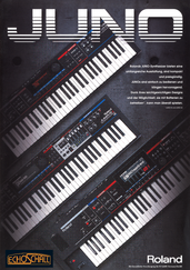 Roland Prospekt Juno Synthesizer 2010 deutsch