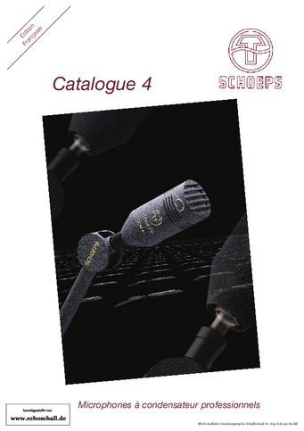 Schoeps Catalogue 4 Microphones 2001 français