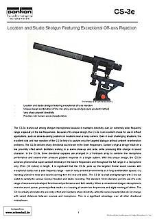 Sanken Bochure CS-3e Shotgun Microphone 2009 english