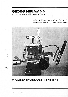 Neumann Prospekt R4a Wachsabhördose 1933 deutsch