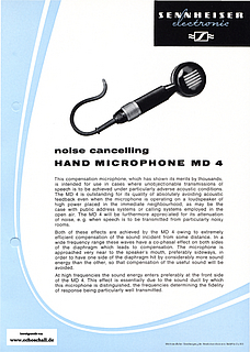 Sennheiser Brochure MD4 Hand Microphone 1966 english