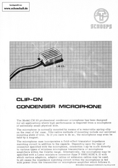 Schoeps Brochure CM03 Clip On Condenser Microphone 1976 english