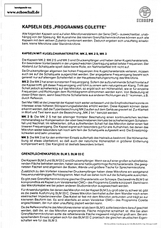 Schoeps Beschreibung Kapseln Colette-System deutsch