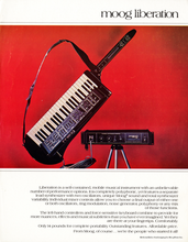 Moog Brochure Liberation Keytar Synthesizer 1980 english