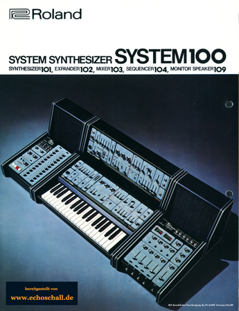 Roland Brochure System 100 Modular Synthesizer 1977 english