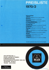 AKG Preisliste Mikrofone Kopfhörer 1970 deutsch
