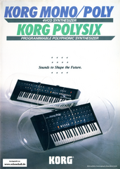Korg Brochure Mono/Poly Polysix Synthesizers 1981 english