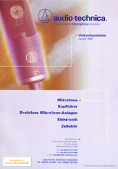 Audio Technica Preisliste 1998 deutsch