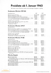 Neumann Gefell Preisliste 1963 deutsch