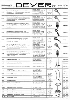 Beyer Produktübersicht 1950 deutsch