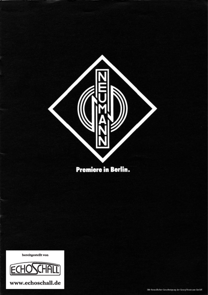 Neumann Prospekt N5000 Mischpult - Premiere in Berlin (1984) deutsch
