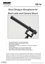 Sanken Bochure CS-1e Shotgun Microphone 2012 english
