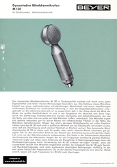 Beyer Prospekt M130 Bändchenmikrofon 1963 deutsch