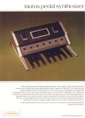 Moog Brochure Taurus Pedal Synthesizer 1980 english