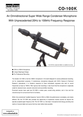 Sanken Brochure CO-100k Widerange Microphone 2009 english