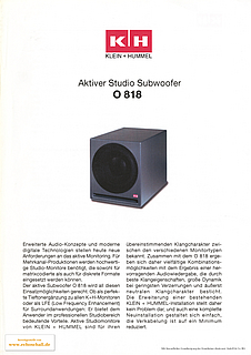 Klein + Hummel Prospekt O818 Aktiver Studio-Subwoofer 2000 deutsch