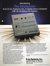 E-mu Systems Brochure Drumulator Drumcomputer english