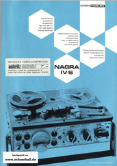 Kudelski Prospekt Nagra IV-S 1974 deutsch english français