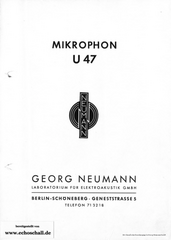 Neumann Prospekt U47 Mikrophon deutsch