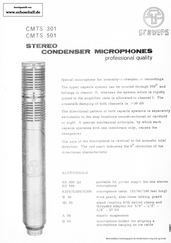Schoeps Brochure CMTS501 CMTS301 Stereo Microphones 1974 english